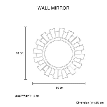 Wall Mirror MDF Silver Clear Image Lightweight MRR-02.