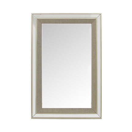 Wall Mirror MDF Silver Mirror Matching Fabric Rectangular Shape MRR-03.