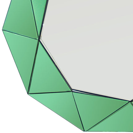 Wall Mirror MDF Silver Mirror & Green Frame Trigonometrical Shape MRR-04.