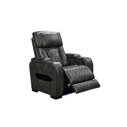 1 Seater Electric Air Leather Dark Grey Recliner.