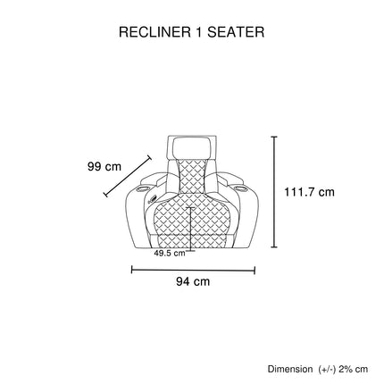 3-2-1 Seater Electric Air Leather Dark Grey Recliner Set.