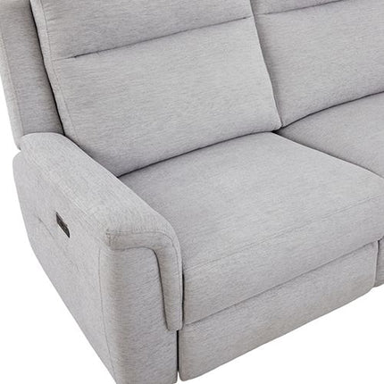 Fabric Electric Recliner Grey Chaise Sofa with Storage