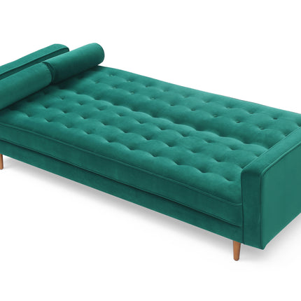 Sofa Bed 3 Seater Button Tufted Lounge Set for Living Room Couch in Velvet Green Colour.