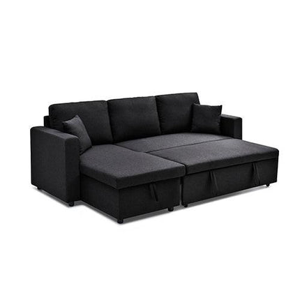 Multifunctional Sofa Bed Fabric Upholstery Chaise Section Comfy Cushions Armrests.