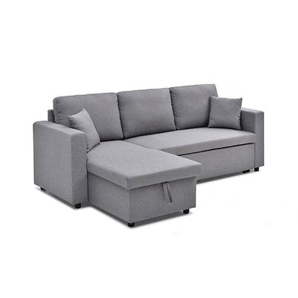 Multifunctional Sofa Bed Fabric Upholstery Chaise Section Comfy Cushions Armrests.
