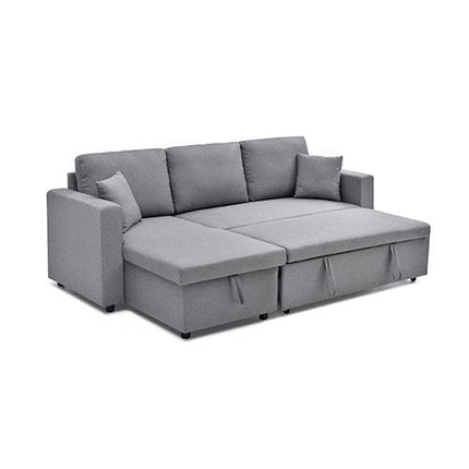 Multifunctional Sofa Bed Fabric Upholstery Chaise Section Comfy Cushions Armrests.