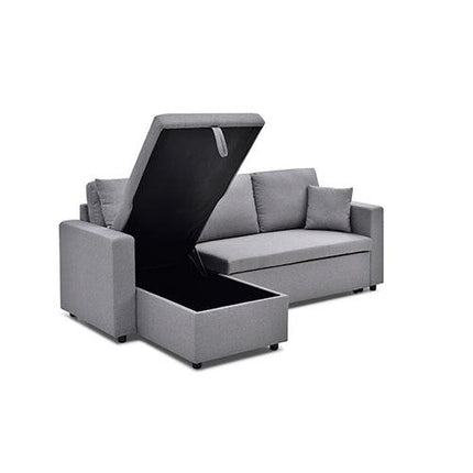 Multifunctional Sofa Bed Fabric Upholstery Chaise Section Comfy Cushions Armrests.