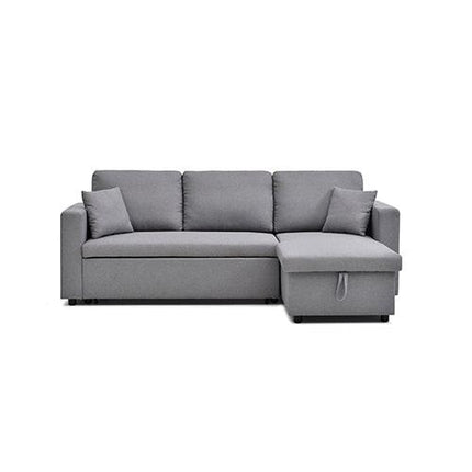 Multifunctional Sofa Bed Fabric Upholstery Chaise Section Comfy Cushions Armrests.