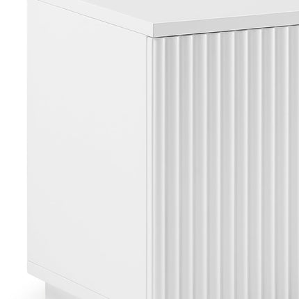 TV Cabinet Storage Drawer MDF Glossy Entertainment Unit in White colour