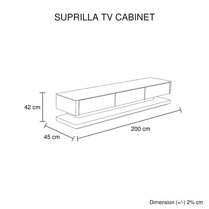 TV Cabinet with 3 Storage Drawers With High Glossy Assembled Entertainment Unit in White colour.