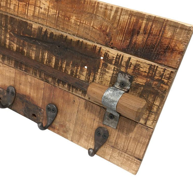 Wall Clock - Frying Pan On Recycled Wood.