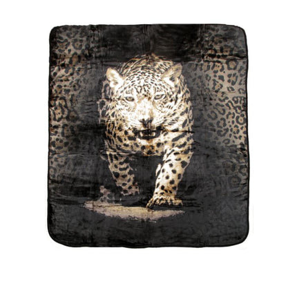 Soft 3D Animal Print Faux Mink Blanket Queen Leopard.
