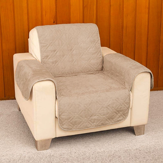 Faux Suede 1 Seater Sofa Protector Camel.