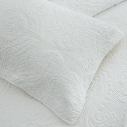 100% Cotton Coverlet Set Damask White King.