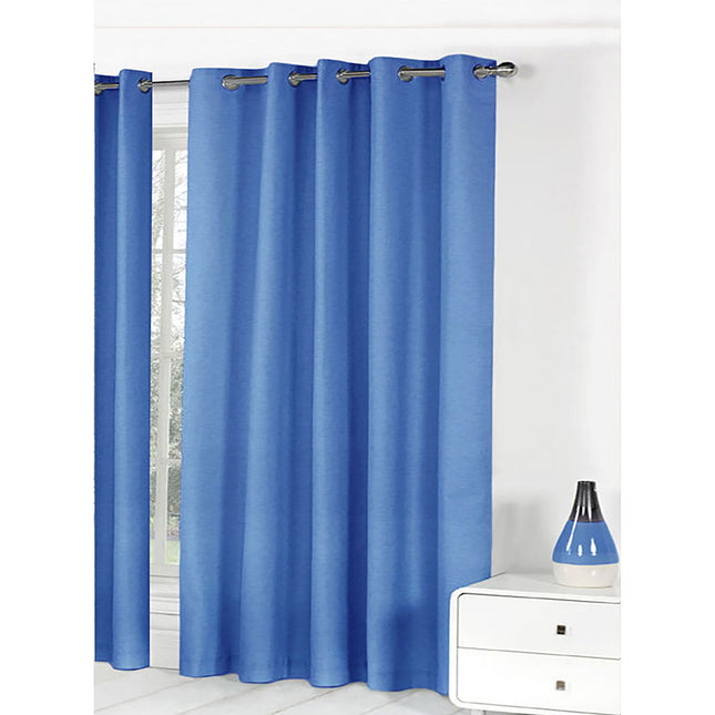 Bloomington Pair of Easy Care Eyelet Curtains Blue 180 x 221 cm.