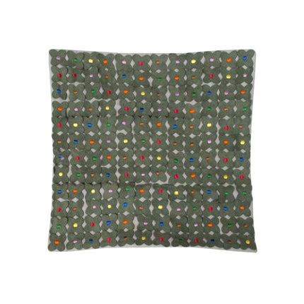 Lora Applicate Flowers Grey Cushion Cover.