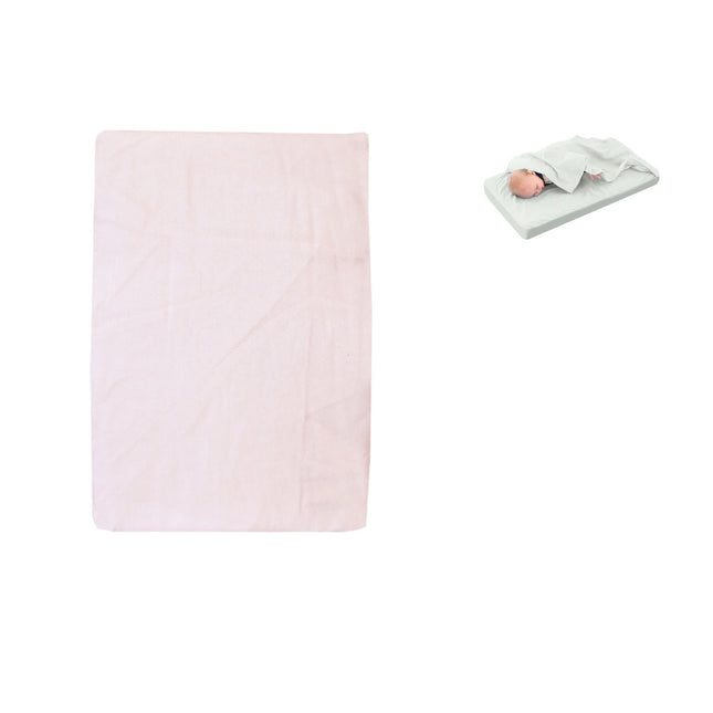 Baby Pink Bassinet Fitted Sheet with a Flat Sheet Sewed Attached.