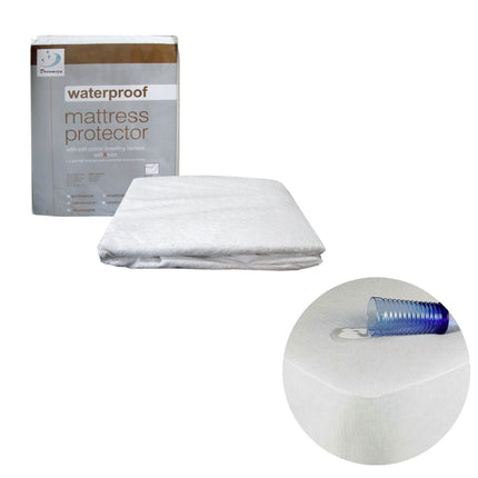 Fully Fitted Terry Waterproof Mattress Protector 30cm Wall.