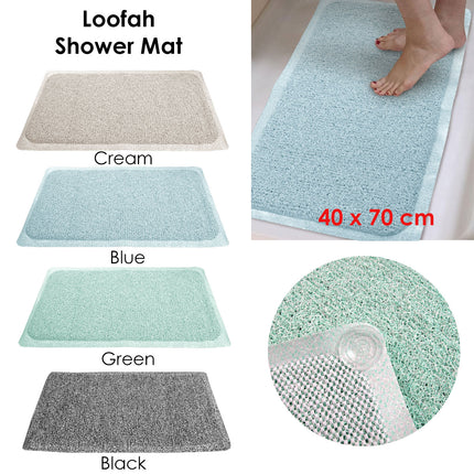 Loofah Shower Mat Black.