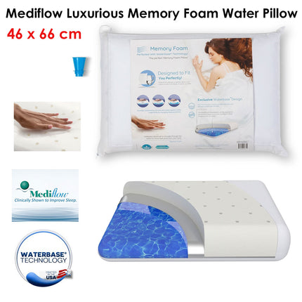 Mediflow Luxurious Memory Foam Water Pillow 46 x 66 cm.