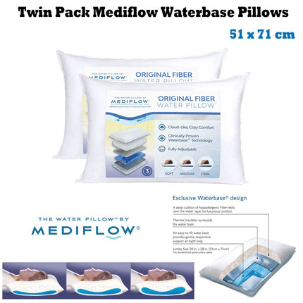 Mediflow Twin Pack Adjustable Waterbase Pillows.