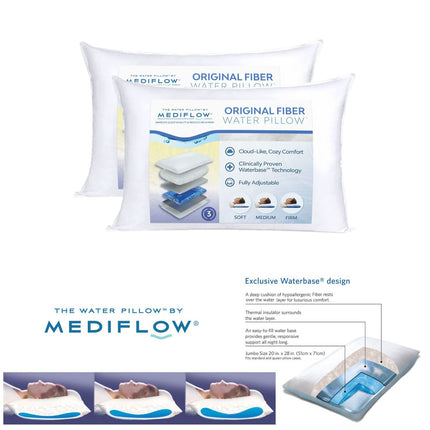 Mediflow Twin Pack Adjustable Waterbase Pillows.