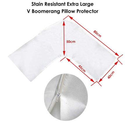 Stain Resistant Extra Large V Boomerang Pillow Protector.