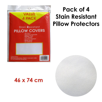 Pack of 4 Stain Resistant Pillow Protectors.