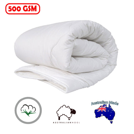 500GSM Australian Wool Quilt Cot Size.