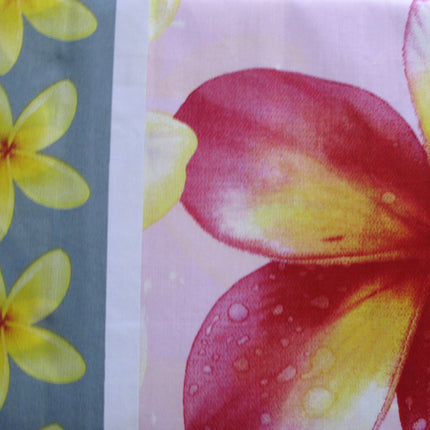 Floating Frangipani Quilt Cover Set Soft Pink Single.