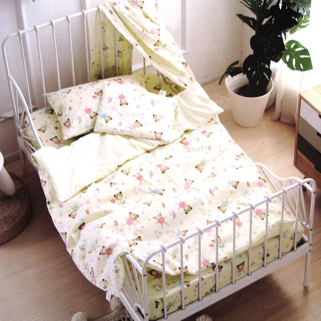 Bear Fashionista Baby 100% Cotton Printed Sheet Set Cot Size.