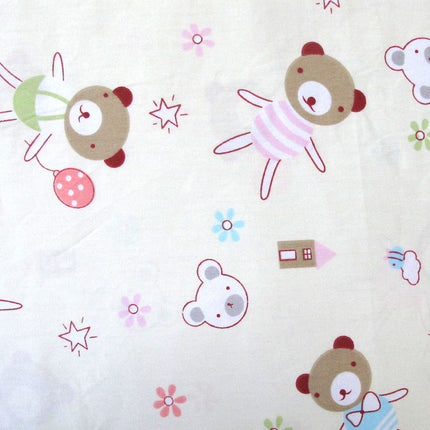 Bear Fashionista Baby 100% Cotton Printed Sheet Set Cot Size.