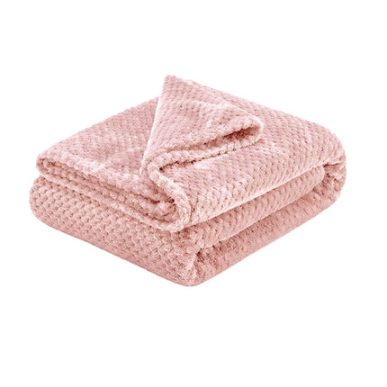 Soft Diamond Fleece Throw Rug/Blanket Pink.