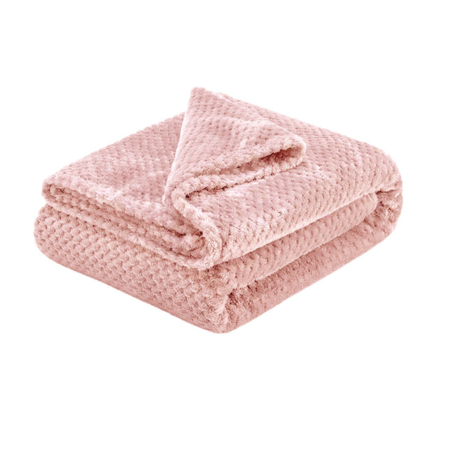 Soft Diamond Fleece Throw Rug/Blanket Pink.