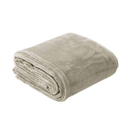In 2 Linen 350GSM Plush Ultra Soft Velvet Touch Blanket Taupe King/Super King.
