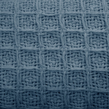 Cotton Waffle Blanket Dusk Blue Single.