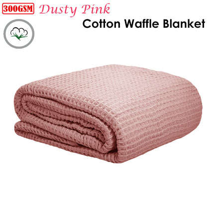 Cotton Waffle Blanket Dusty Pink Queen.
