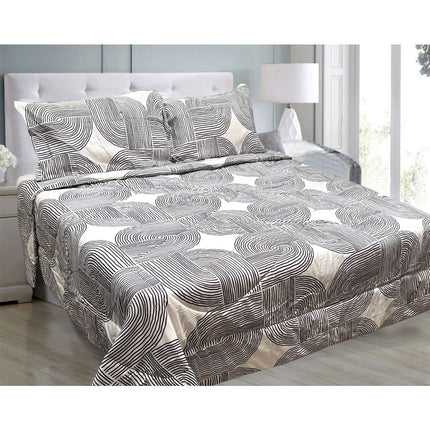 Hotel Living 3 Pce Light Weight Comforter Set Queen/King Oscar Curves.