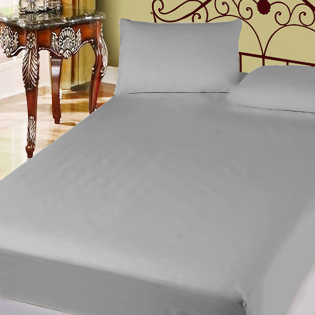 400TC Cotton Percale Super Queen Combo Set 50cm Wall Grey.