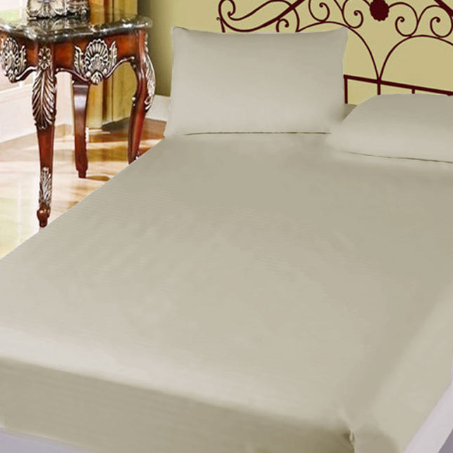 400TC Cotton Percale Super Queen Combo Set 50cm Wall Taupe.