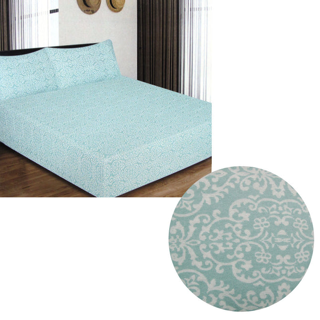 ICF Store Cotton Flannel Combo Fitted Sheet Set Queen Florencia.