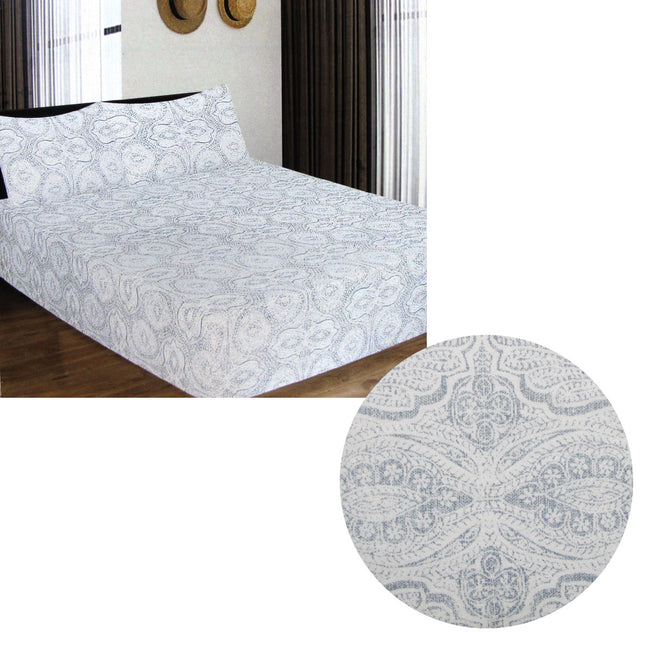 ICF Store Cotton Flannel Combo Fitted Sheet Set Queen Romano.