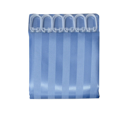 Jacquard Stripe Shower Curtain Blue Stone.