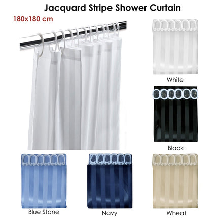 Jacquard Stripe Shower Curtain White.