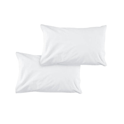 Pair of Solid Colour Microfiber Standard Pillowcases 48x73cmx15cm (Flap) White.