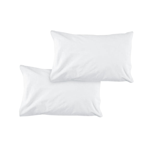 Pair of Solid Colour Microfiber Standard Pillowcases 48x73cmx15cm (Flap) White.