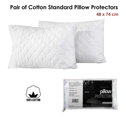 Artex Pair of Cotton Standard Pillow Protectors.
