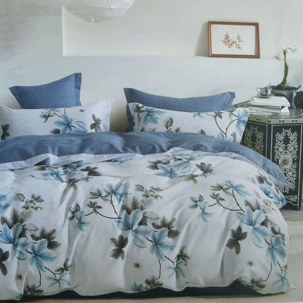 300TC Heidi Grey Reversible Cotton Quilt Cover Set King.
