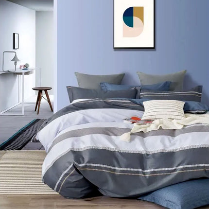 Pani Charcoal Reversible Quilt Cover Set King.