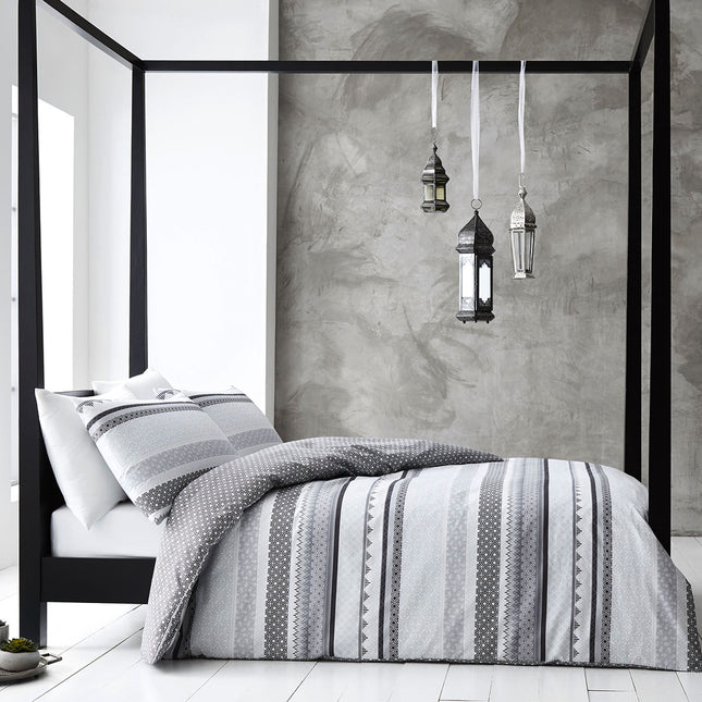 Gabrielle Grey Quilt Cover Set Super King.